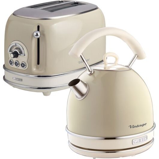 ARIETE Vintage ARPK10 2-Slice Toaster & Traditional Kettle Bundle - Beige