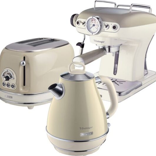 ARIETE Vintage ARPK4 Coffee Machine, Toaster & Kettle Bundle - Beige