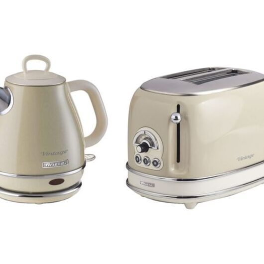 ARIETE Vintage ARPK70 2-Slice Toaster & Kettle Bundle - Cream